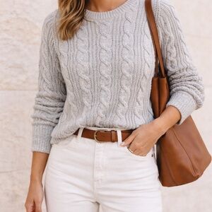 French Connection Fisherman Style Sweater | Ecru Mel | Sz M